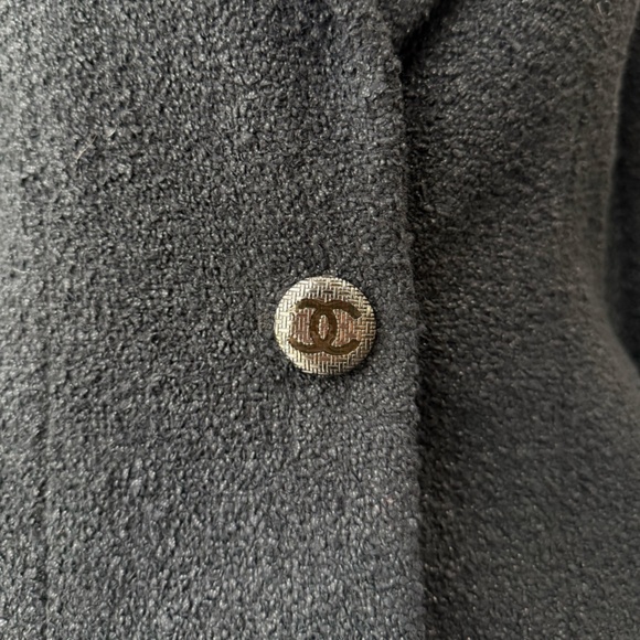 Chanel Black Tweed Textured Polka Dot Blazer Jacket sz 2/36 - Picture 9 of 14